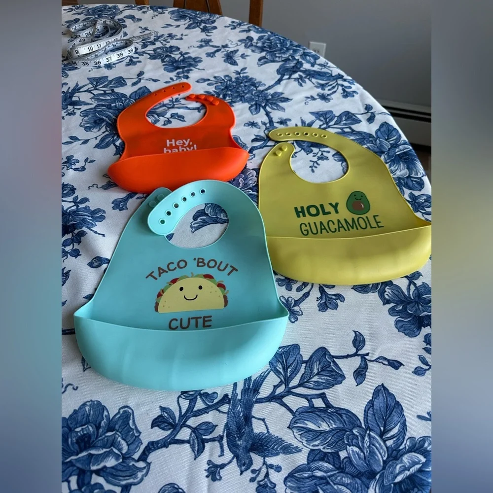 HB silicone baby bibs set of 3